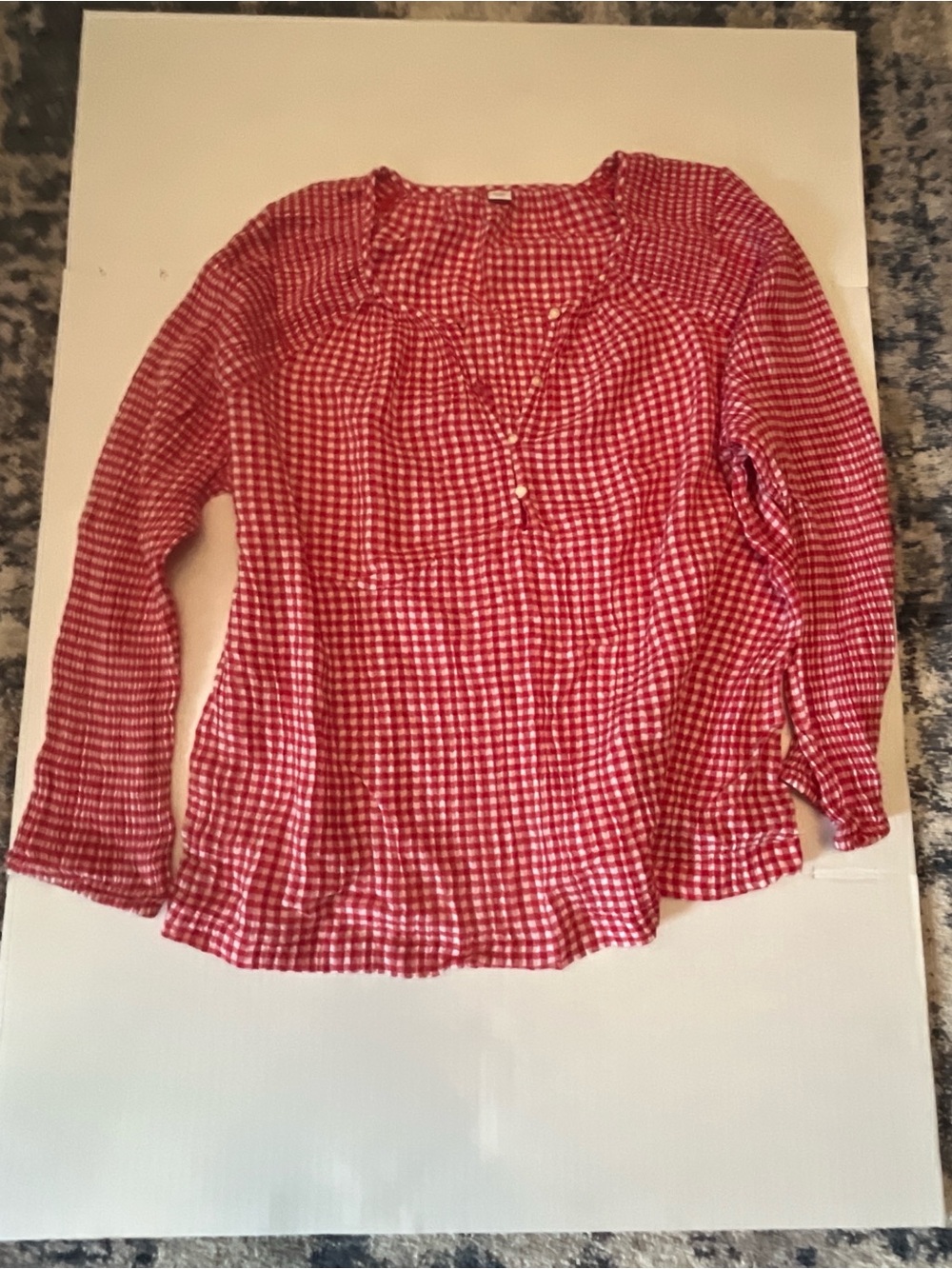 Old Navy Red Gingham Button-Front Women's Blouse